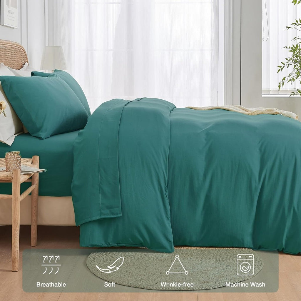 New! Cooling Weighted Blanket Cover, Bamboo Weighted Blanket Cover Set For Hot Sleeper - King (88''x104'') - Teal