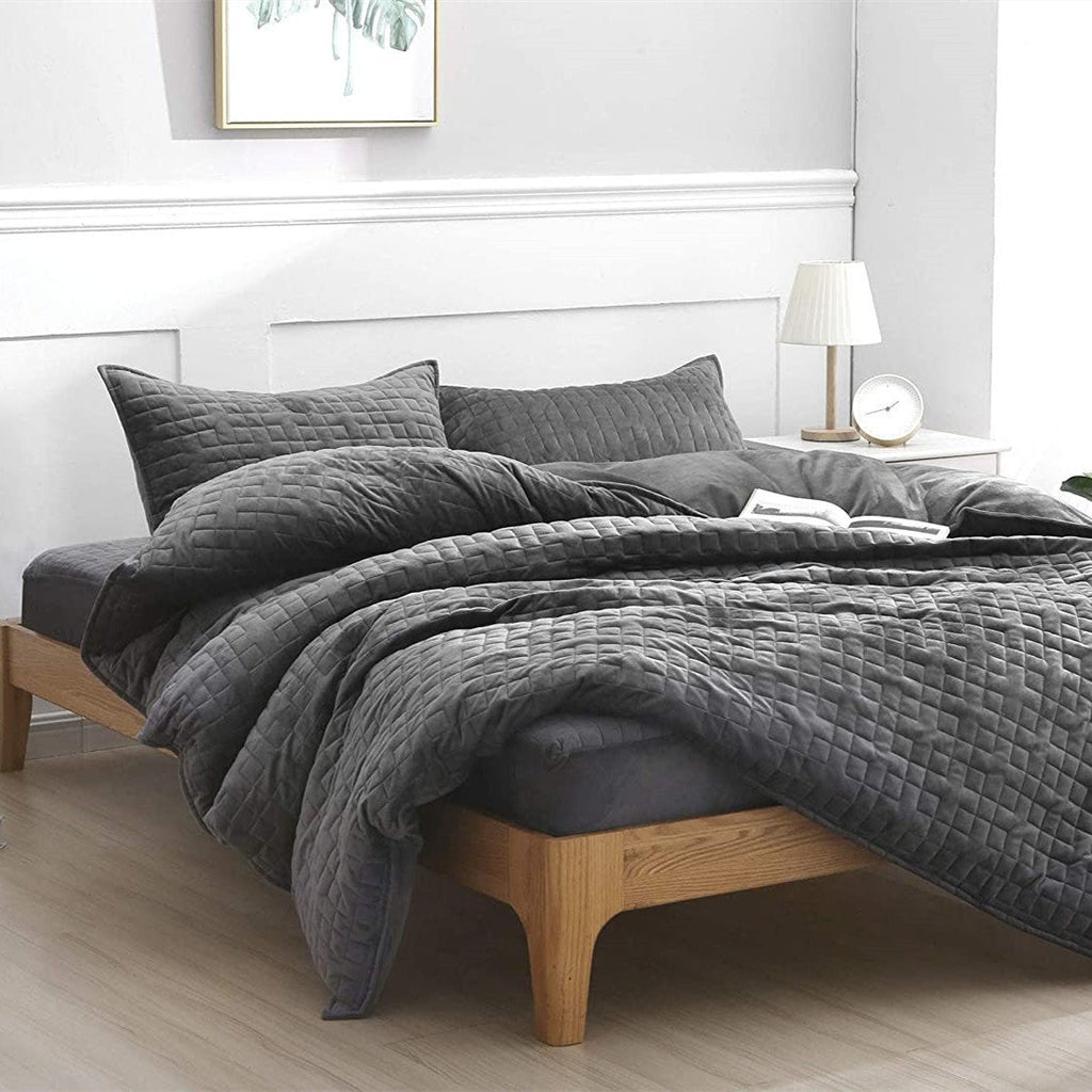 NEW! PREMIUM COZY SET FOR CHILLY SLEEPERS - Grey - Twin - 48'' x 72'' (12 lbs)